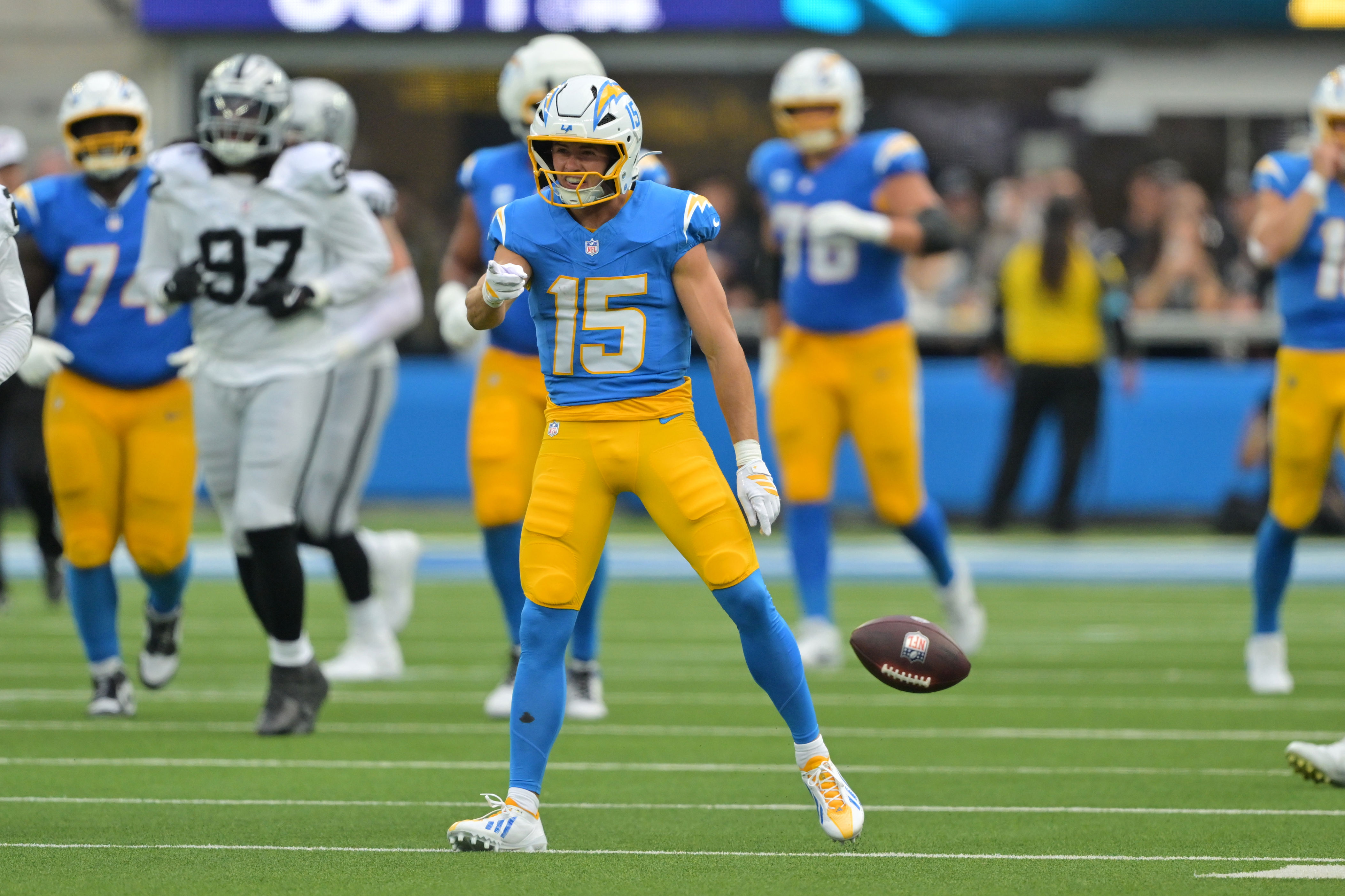 Chargers receiver Ladd McConkey misses practice because of foot injury