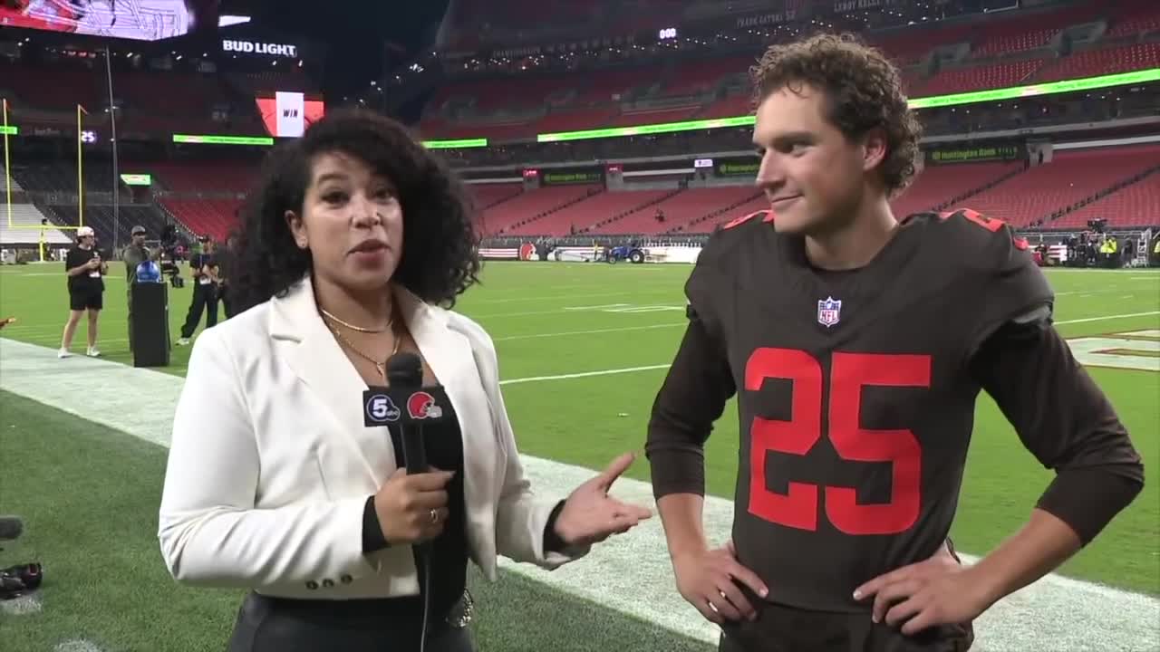Kicker Andre Szmyt on game-winning field goal against the Steelers