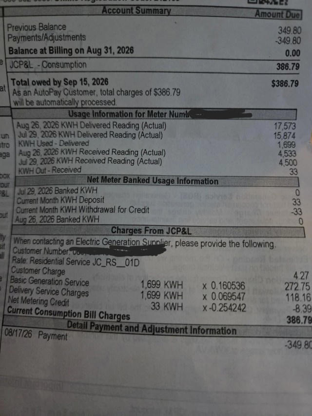 New Jersey homeowner confused after receiving $386 electric bill with ...