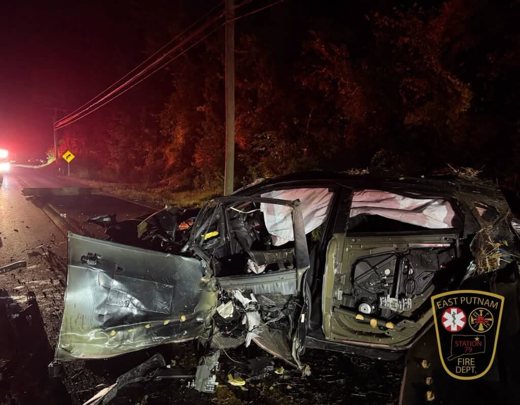One hospitalized after car slams into utility pole in Putnam