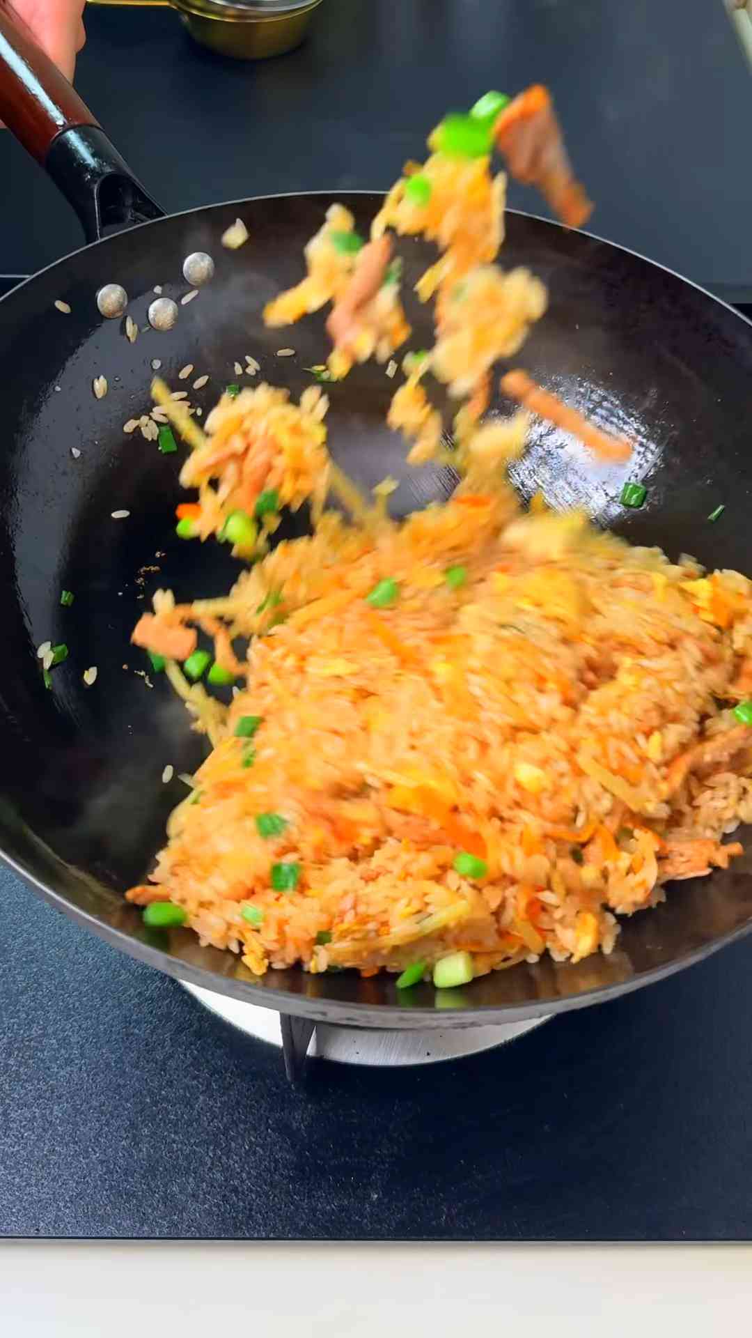 Pork and potato fried rice with rich wok flavor