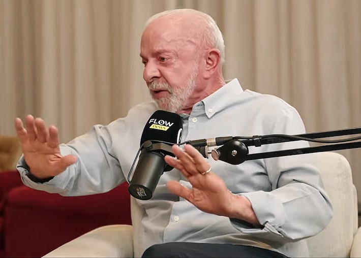 Em entrevista ao Flow Podcast, presidente e candidato à reeleição chamou juros do cartão de ‘crime’ Foto: Reprodução/Lula via Youtube