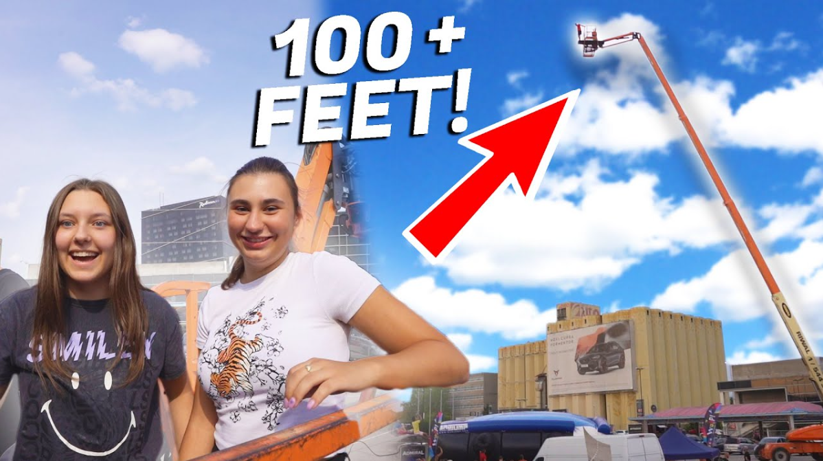 Massive crane jump challenge with insane flips