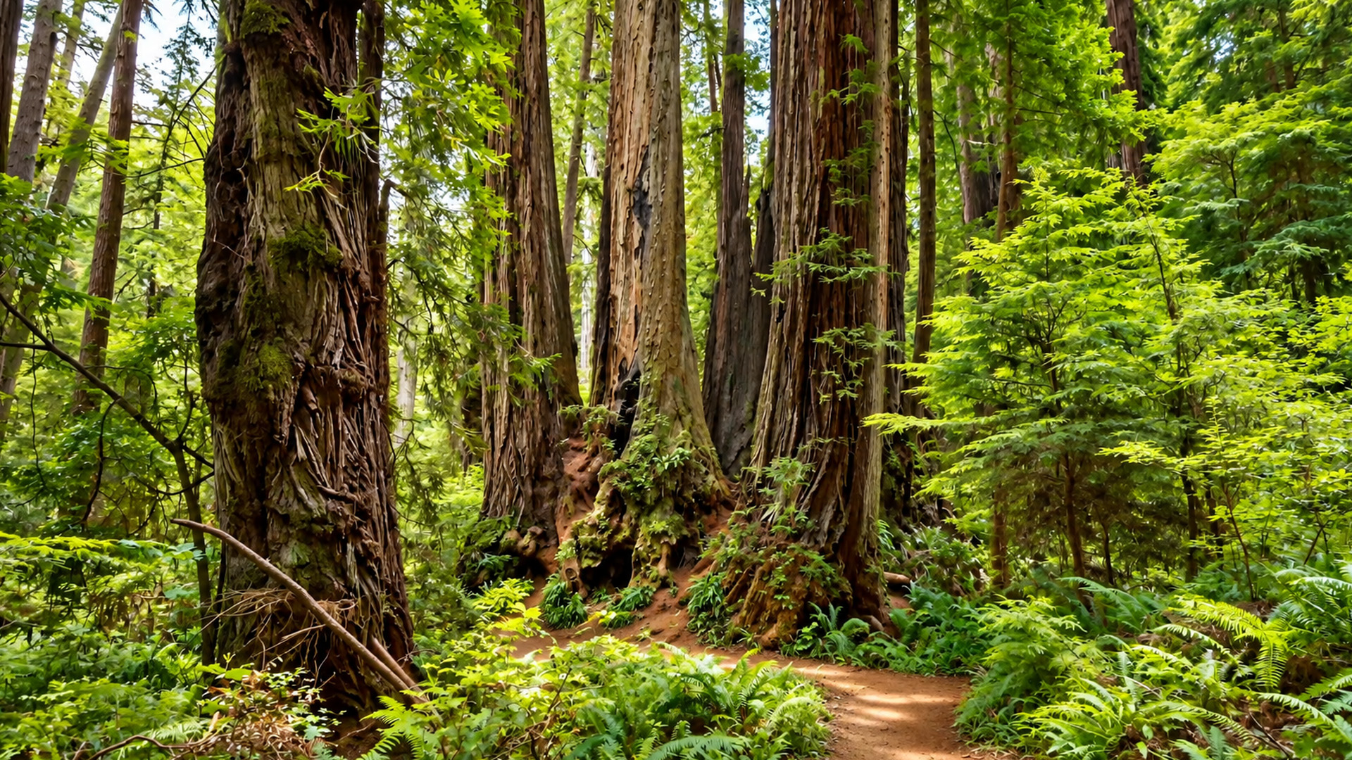 Sentier James Irvine à travers Prairie Creek Redwoods (4K)