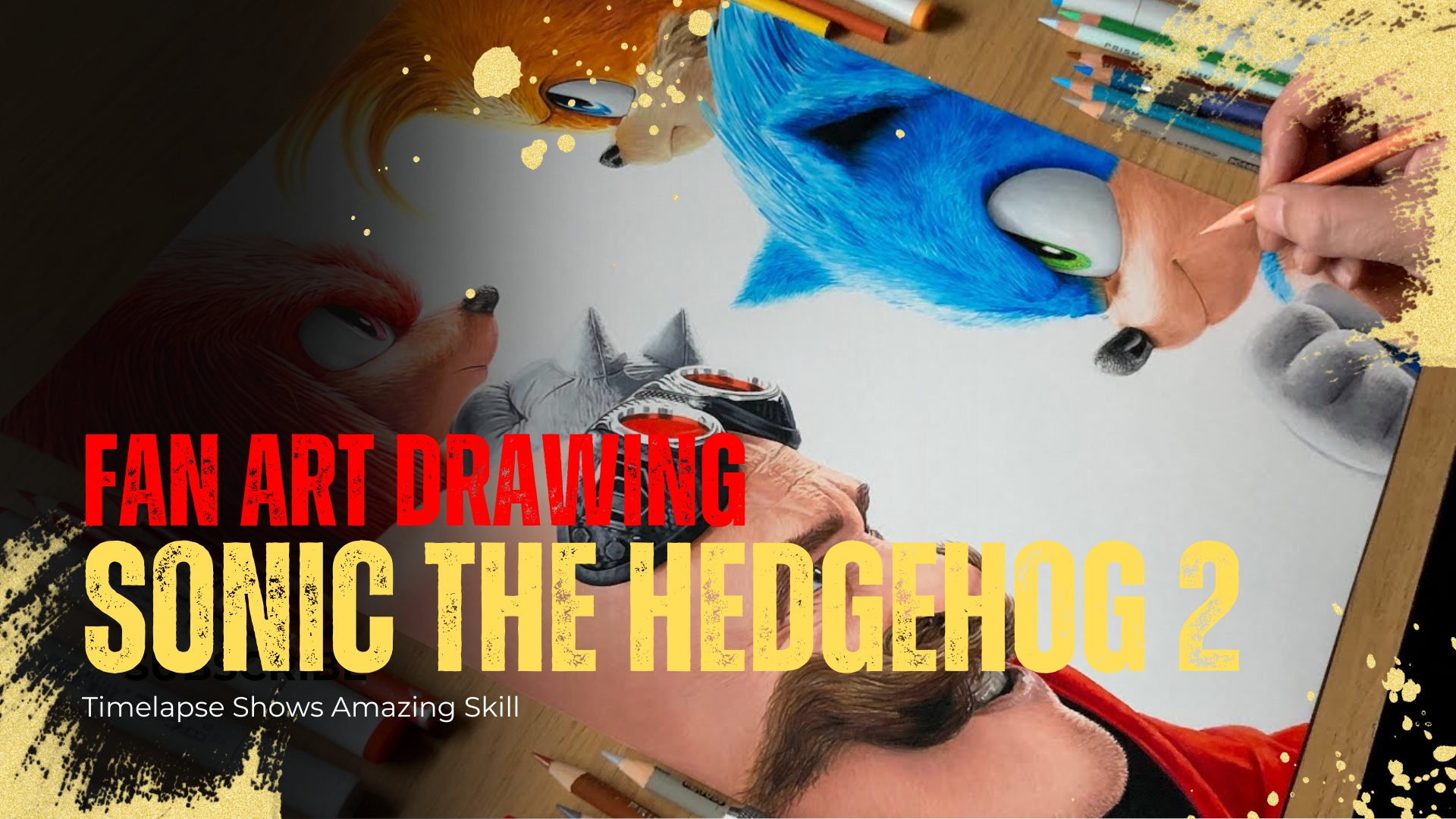 Sonic the Hedgehog 2 fan art drawing timelapse shows amazing skill