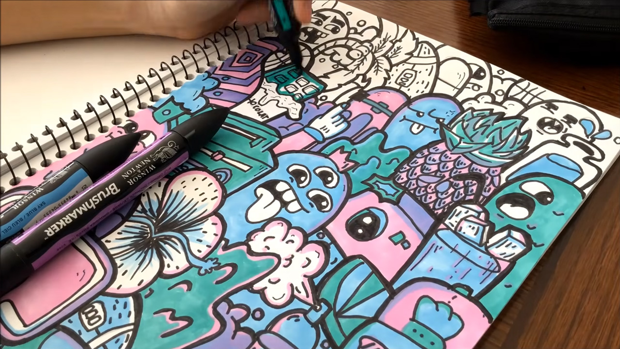 Three markers doodle challenge!