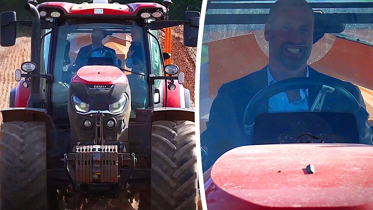 Prince William shows off his tractor driving skills