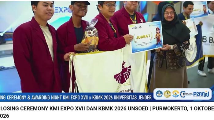 Tim P2MW Univ Nasional Karangturi raih juara 1 KMI Expo 2026, Hybrix ...