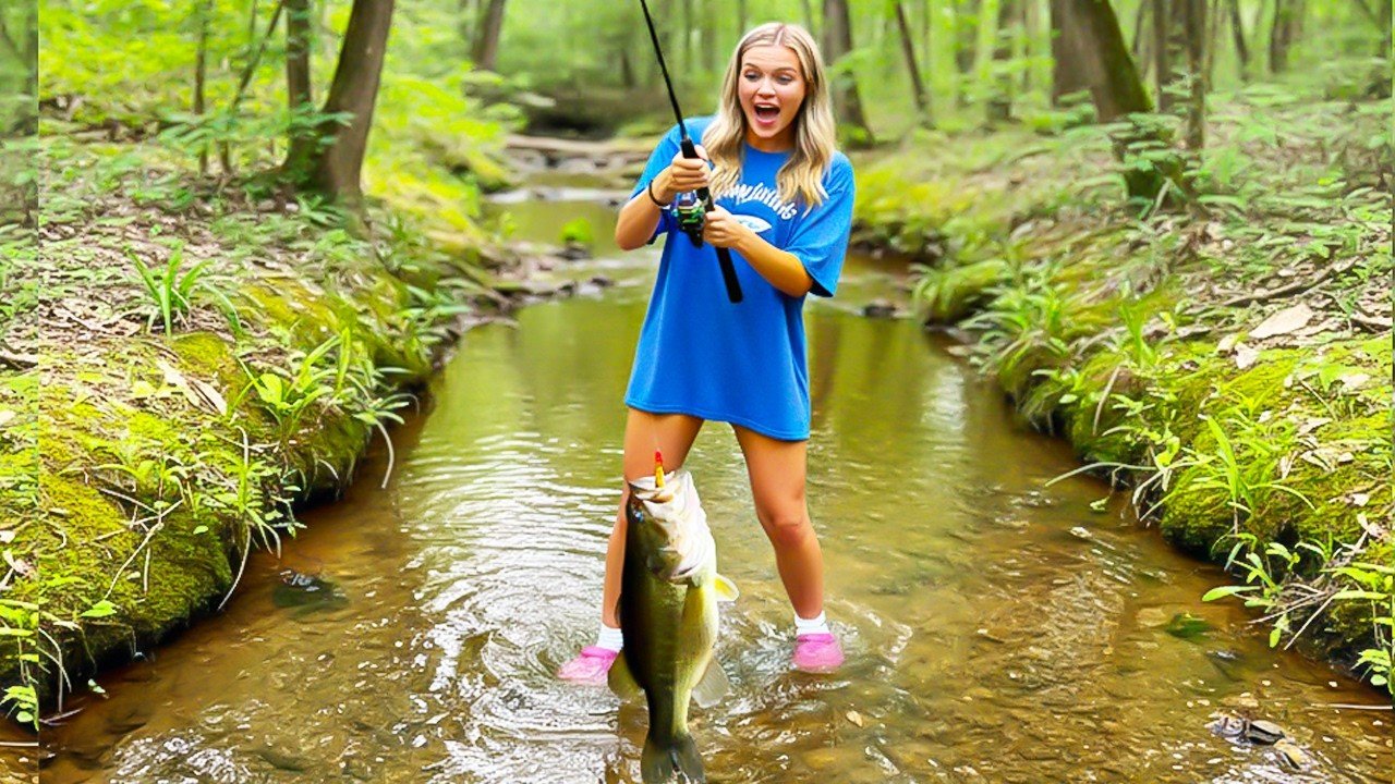 Tiny creek, bass fishing check