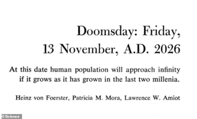 Scientist debunks wacky 1960 study claiming doomsday will occur on 13 ...