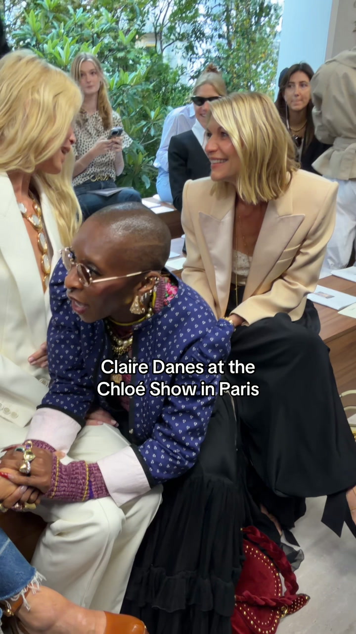 Claire Danes radiates chic at the Chloé show in Paris