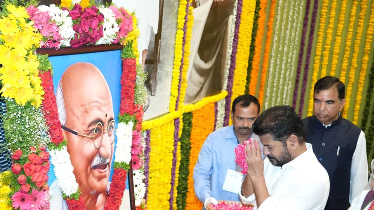 Gandhi Jayanti: CM Revanth Reddy, PM Modi pay tribute in Hyd, Delhi