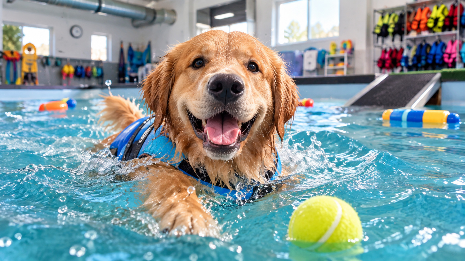 My dog turns swim time into a party