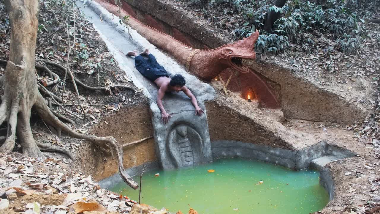 Creating a stunning swimming pool water slide in just 15 days
