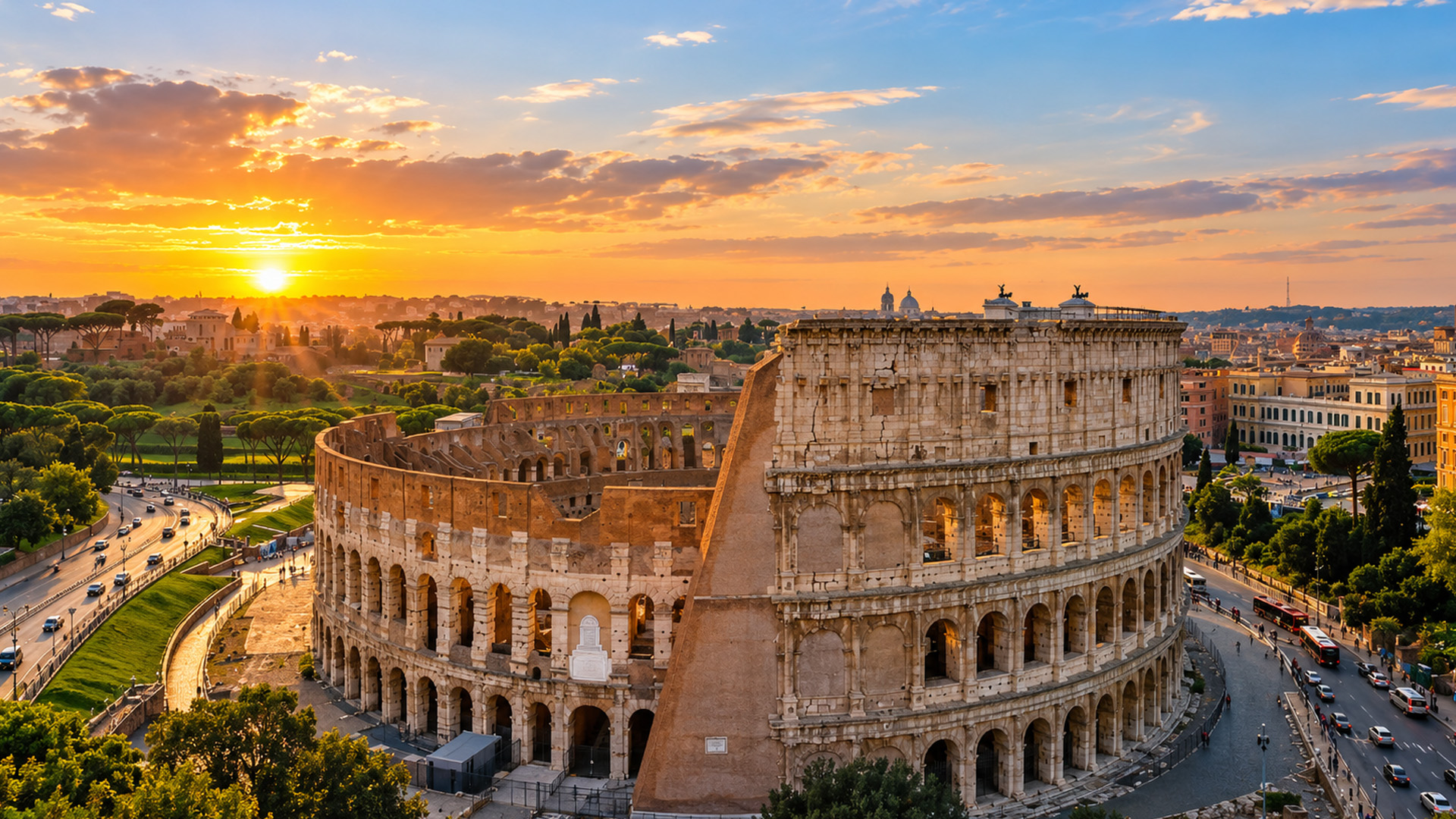 Rome’s Colosseum still anchors the modern city