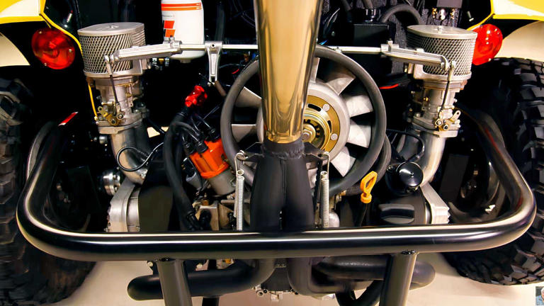 Jay Leno gets a dirt-slinging history lesson in a 190-HP Baja Bug
