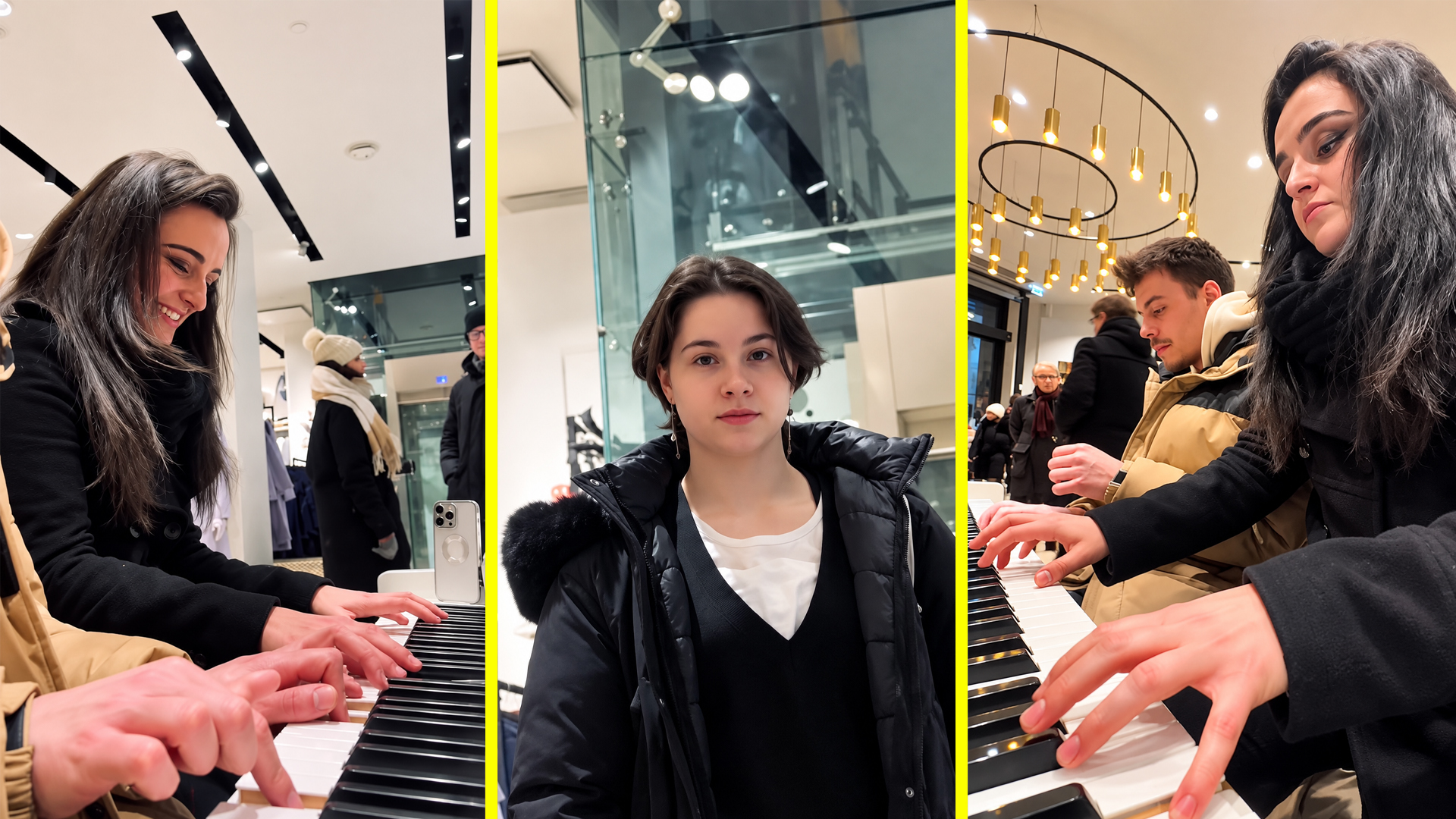 Spontaneous piano duet highlights talent at a public station