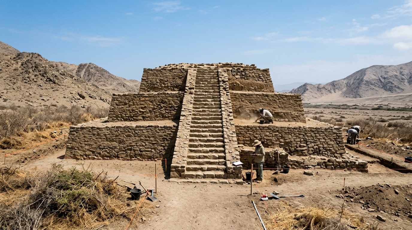 3,800-year-old pyramid: Brush clearing revealed a structure near Caral