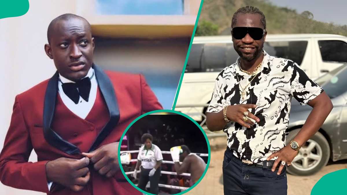 Speed Darlington gets beaten by Carter Efe in their boxing ring showdown