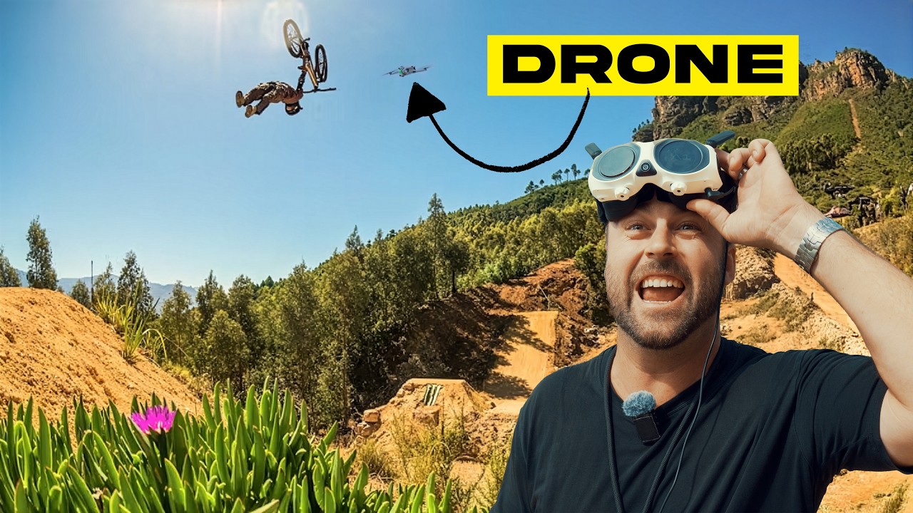 360 drone chases MTB at DarkFest 🔥