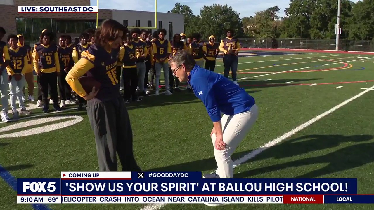 Tucker tries it: Football challenge at Ballou High School