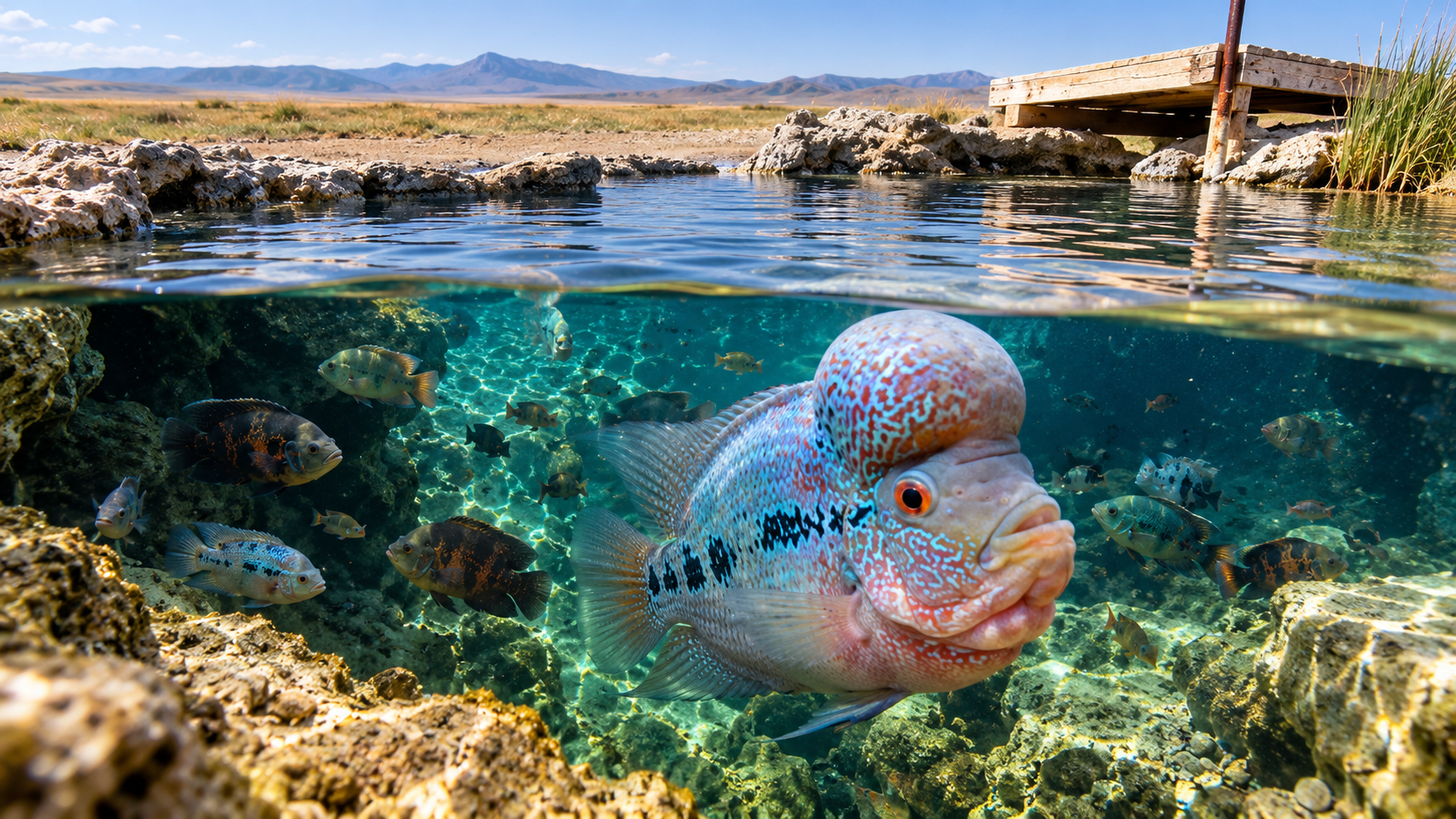 Exploring Utah’s hidden hot spring full of aquarium fish