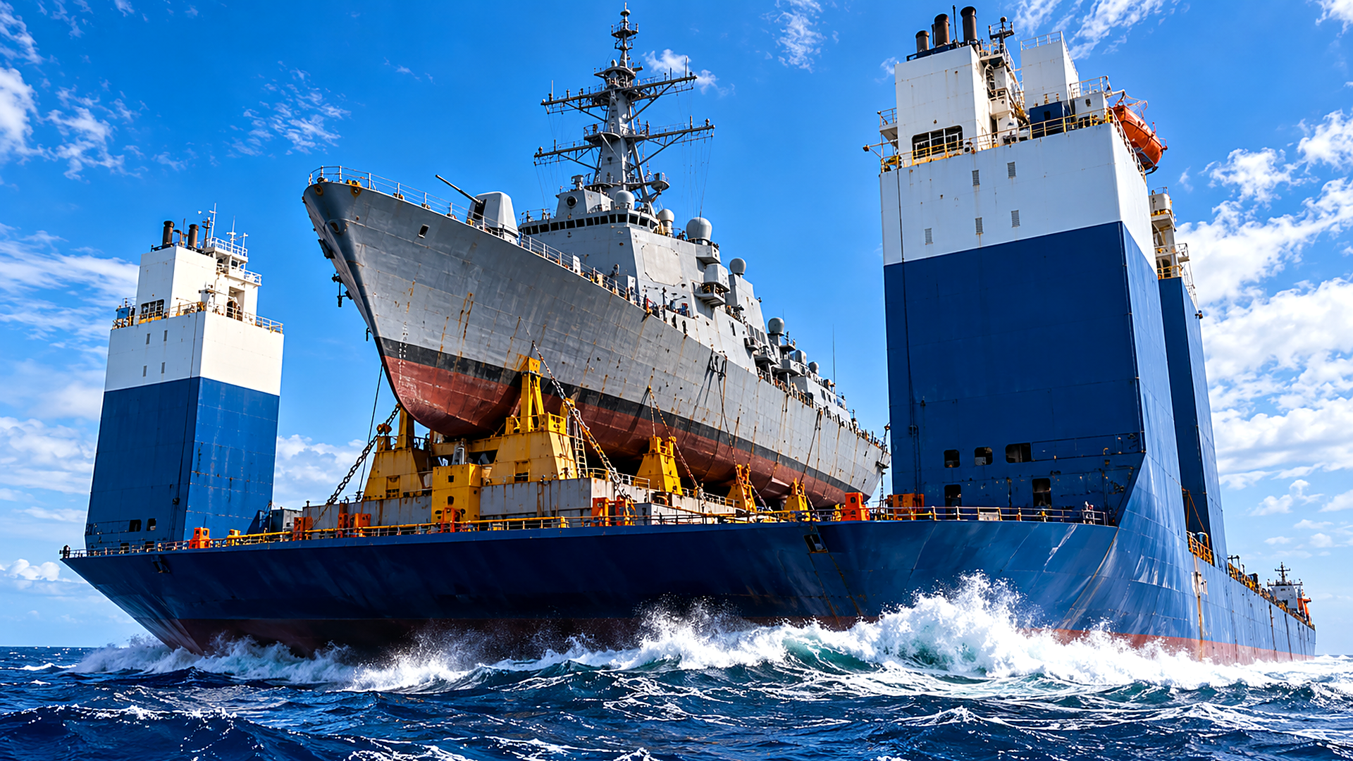 How semi-submersible heavy lift ships float their cargo on and off, no ...