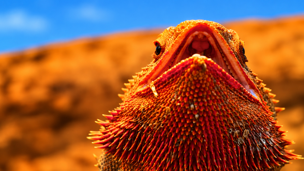 Face to face with a colorful bearded dragon
