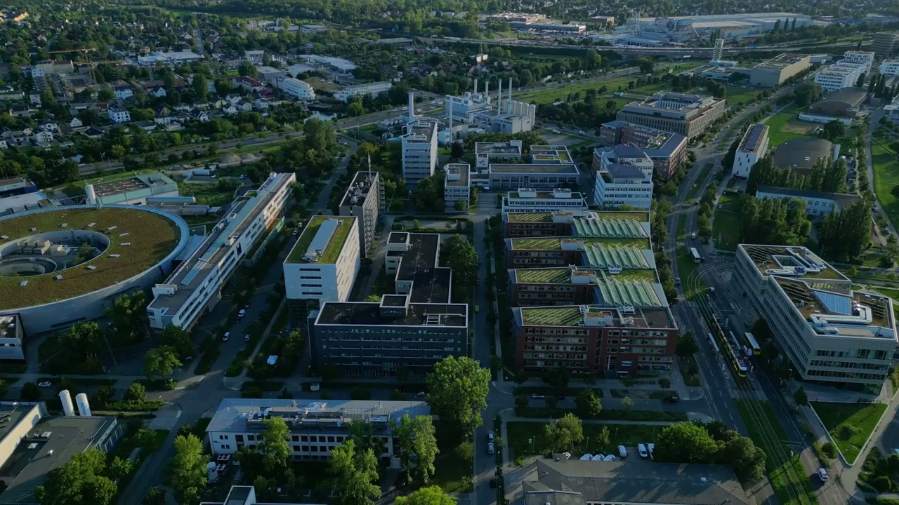 Berlin Adlershof Science and Technology Park, Germany: Drone views of ...