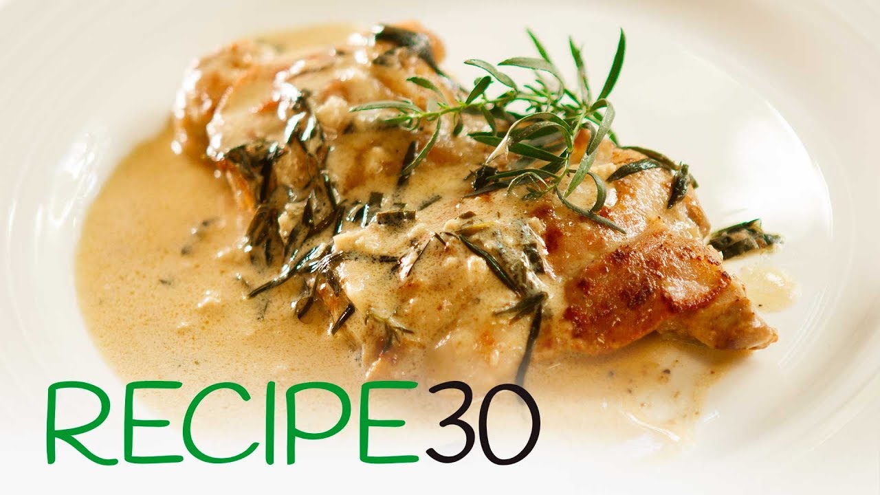 Prosciutto-crisp chicken in cream