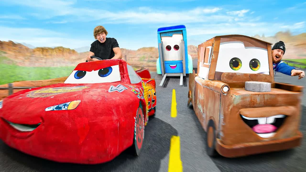 He built Lightning McQueen, Mater, and Guido from Cars in real life