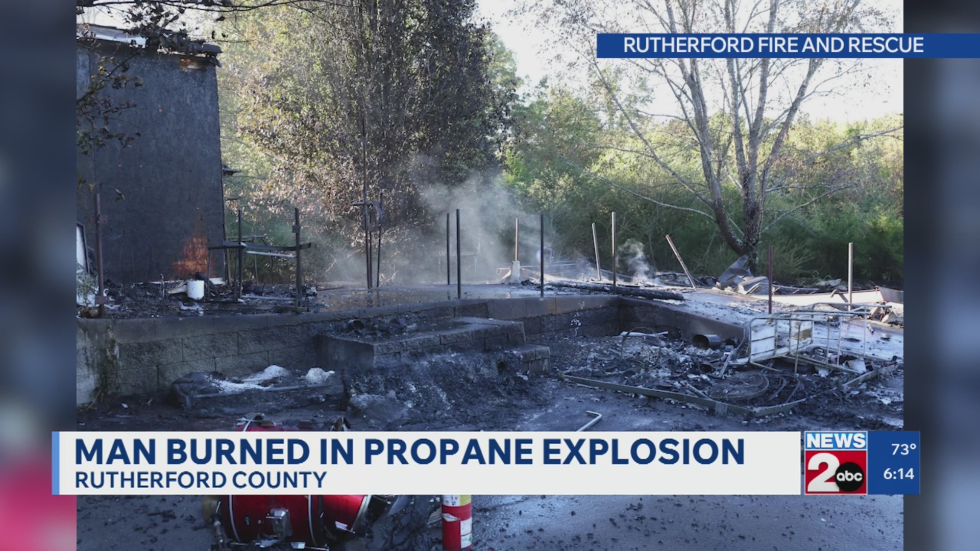 Man severely burned after propane explosion in Rutherford County