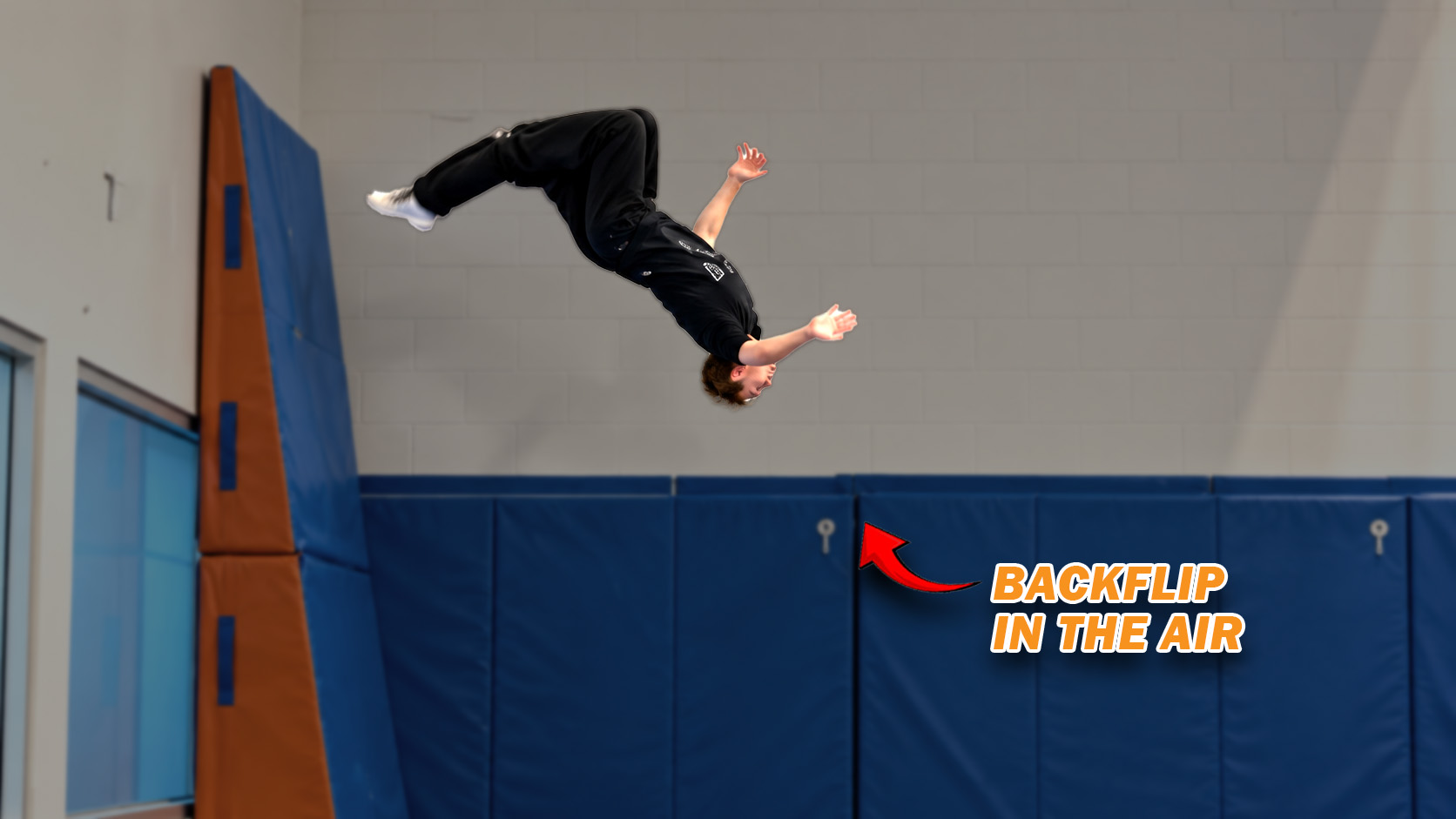 Jumping flip trick captured in action