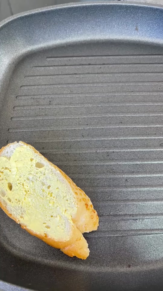 Crispy veggie bruschetta on toasted baguette