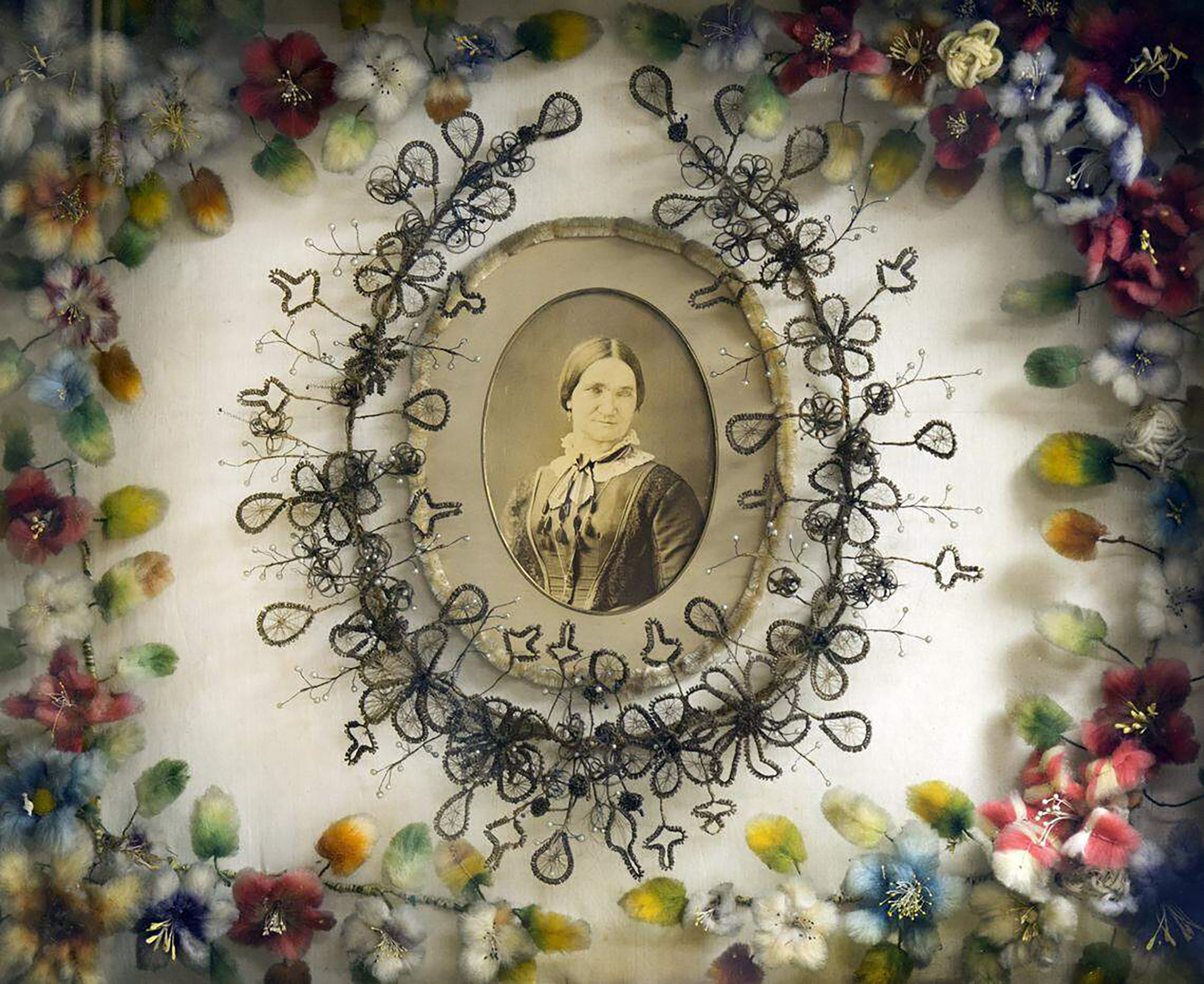 Dozens of curious artworks created with woven strands of human hair ...