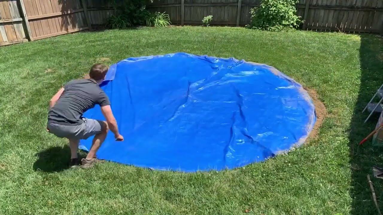 Backyard makeover ideas | Pool setup, trampoline build & fire pit DIY