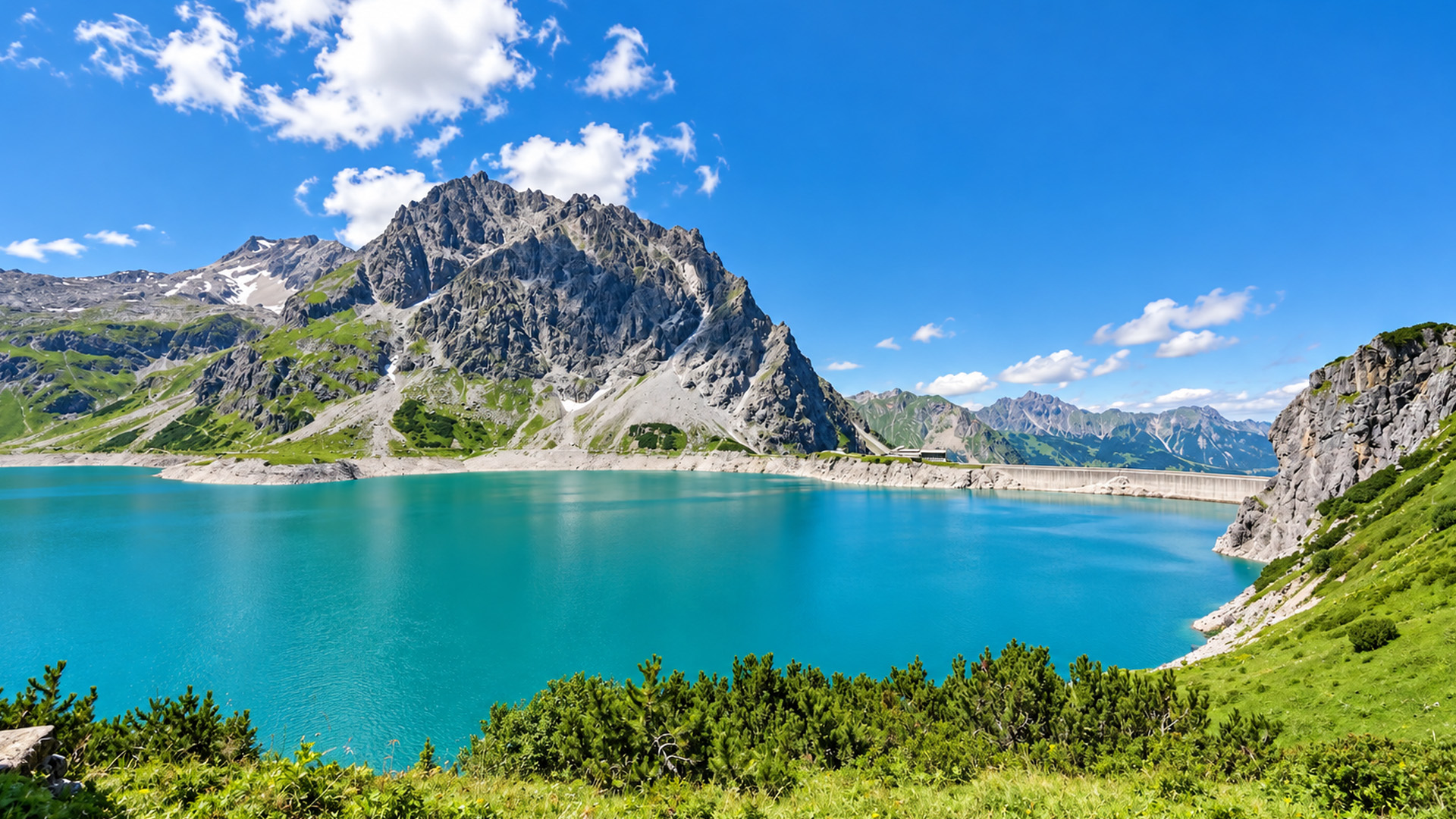 Lünersee Austria beautiful circular lake walk (4K)