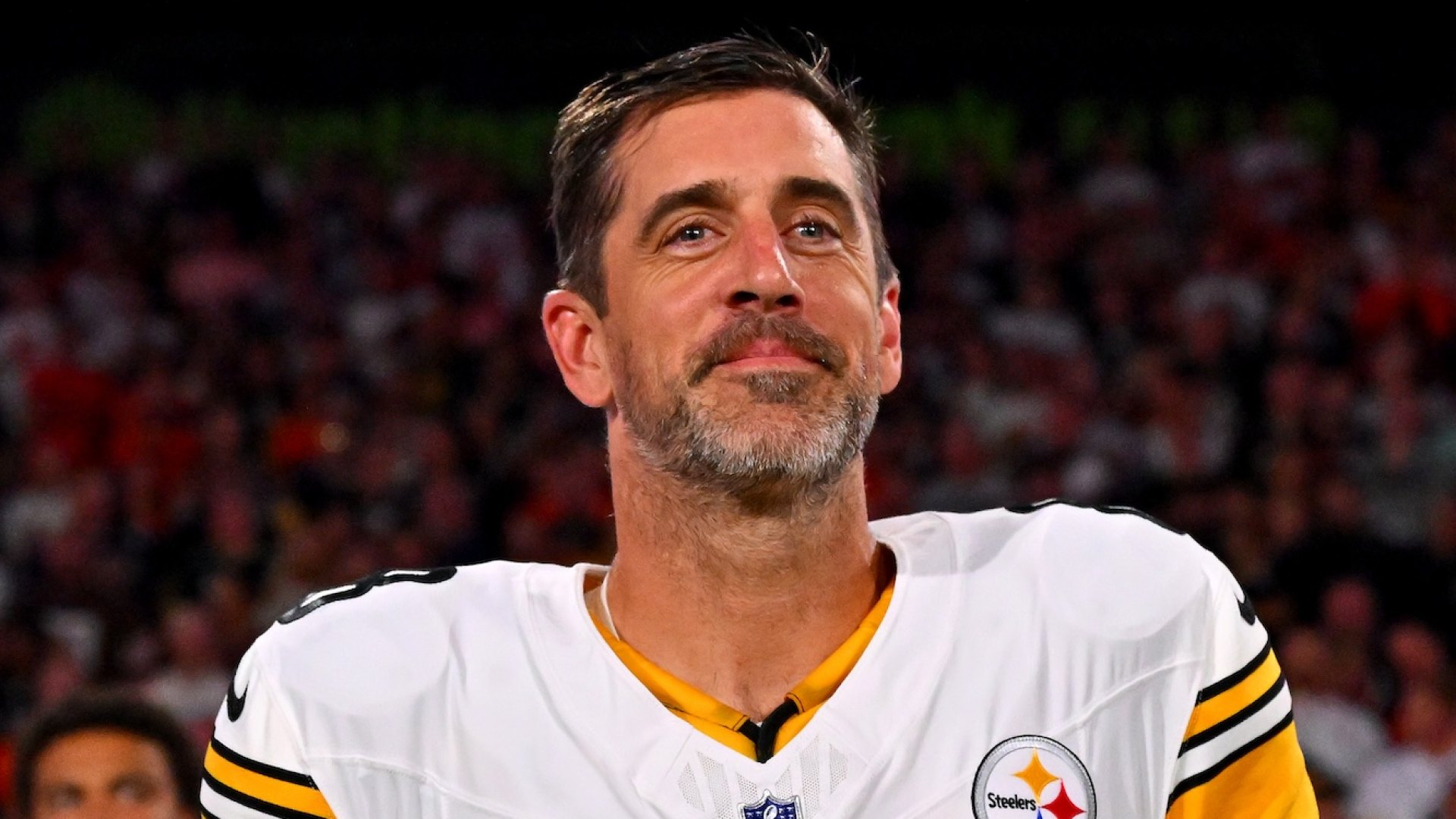 Aaron Rodgers references his ‘pregnant wife' again after controversy