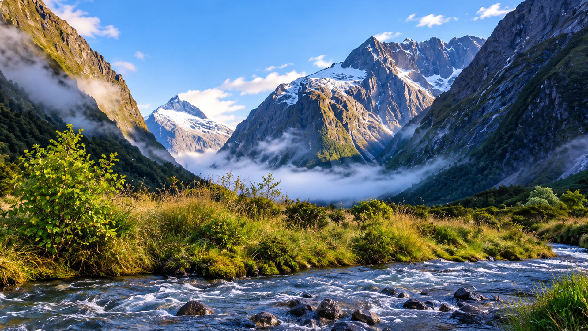 What lies beyond this cloud-filled valley?