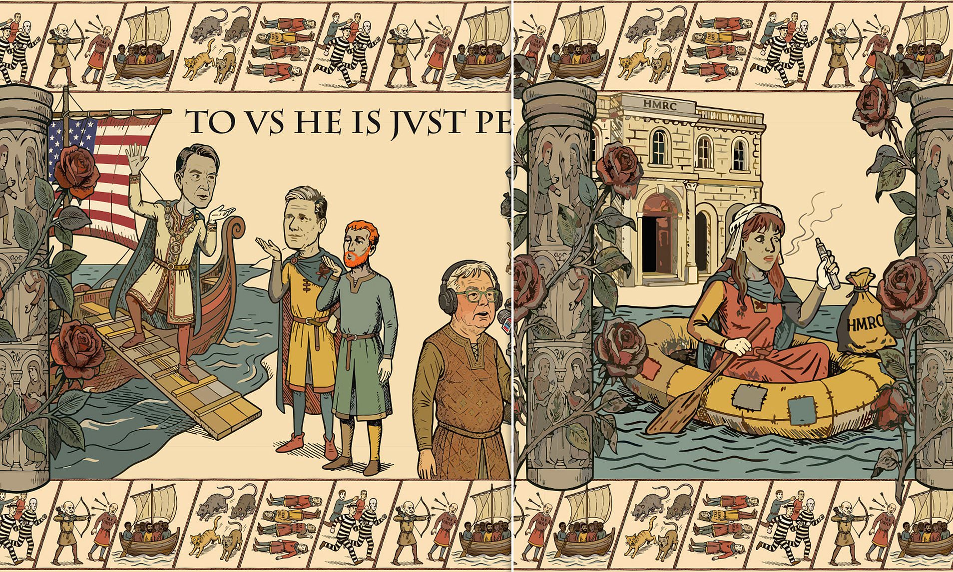 The Bayeux parody: Starmer and Rayner skewered in Tory tapestry that ...