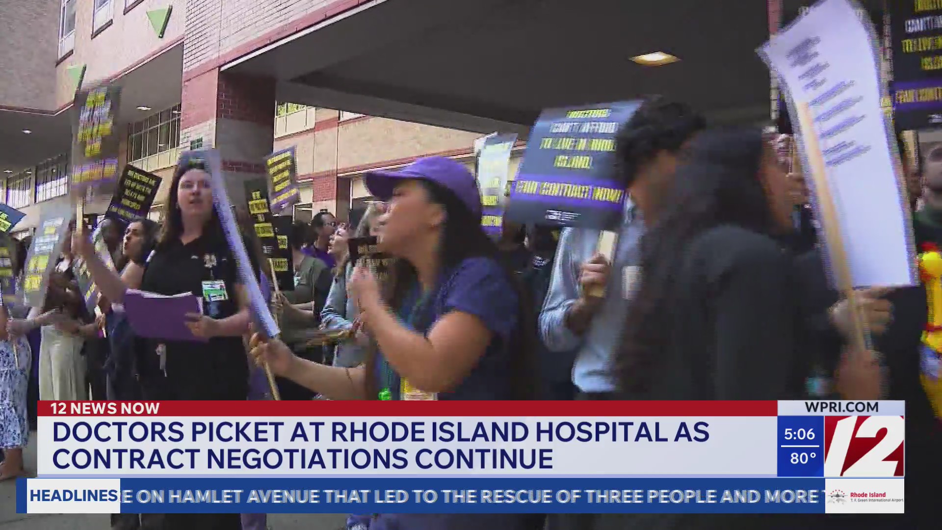 Doctors picket at Rhode Island Hospital as contract negotiations continue