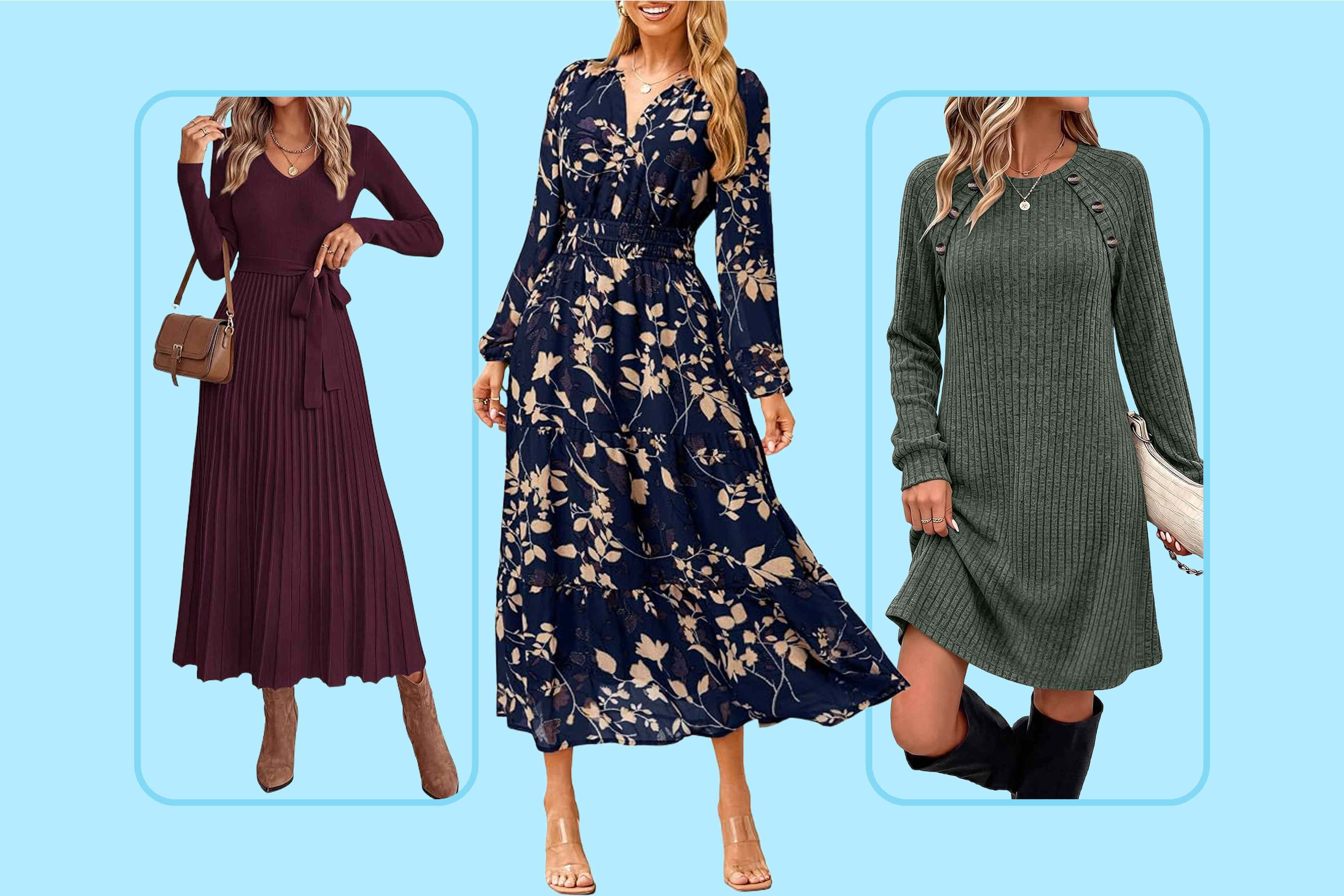 These long-sleeve dresses are the ultimate shortcut for creating cozy ...