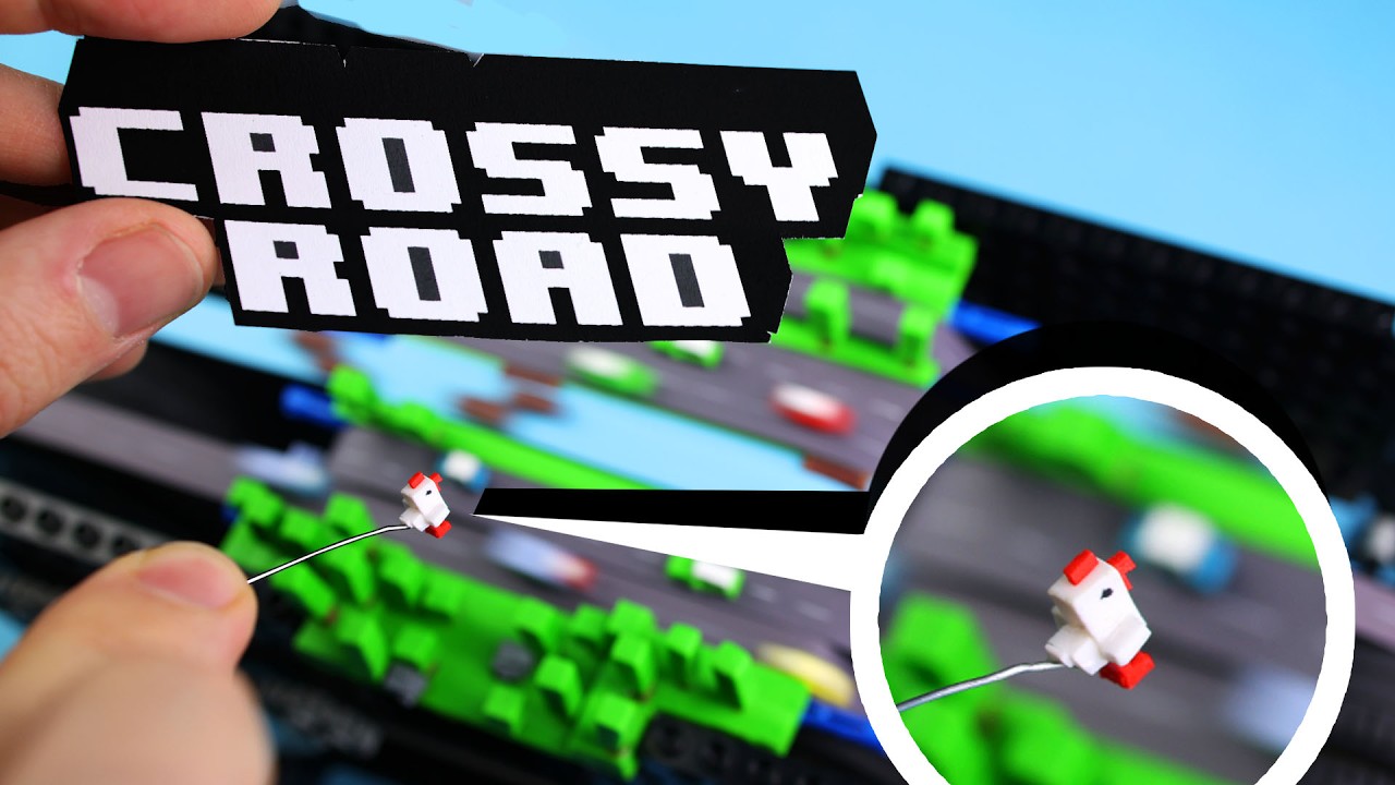 I made a DIY Crossy Road (playable) with LEGO & clay