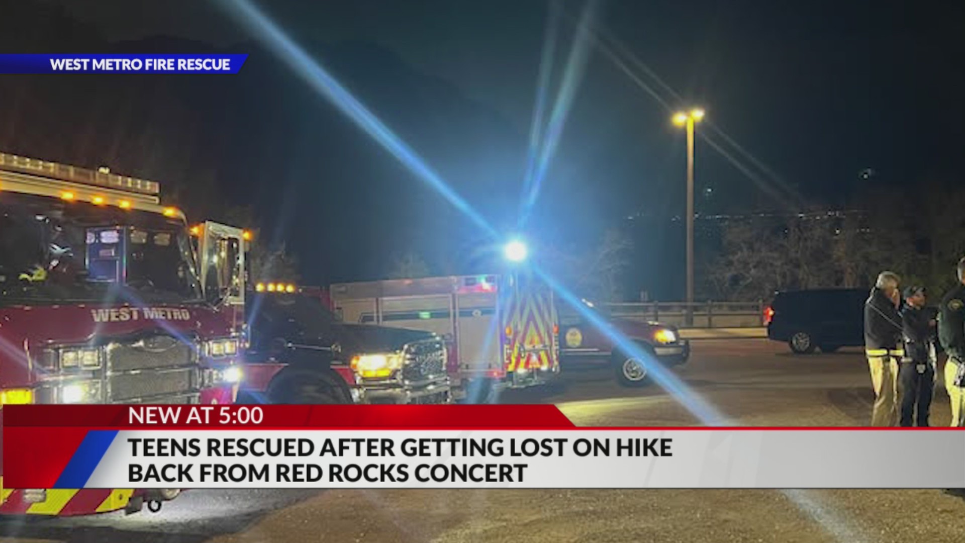 Teens rescued from dark hike back after Red Rocks concert