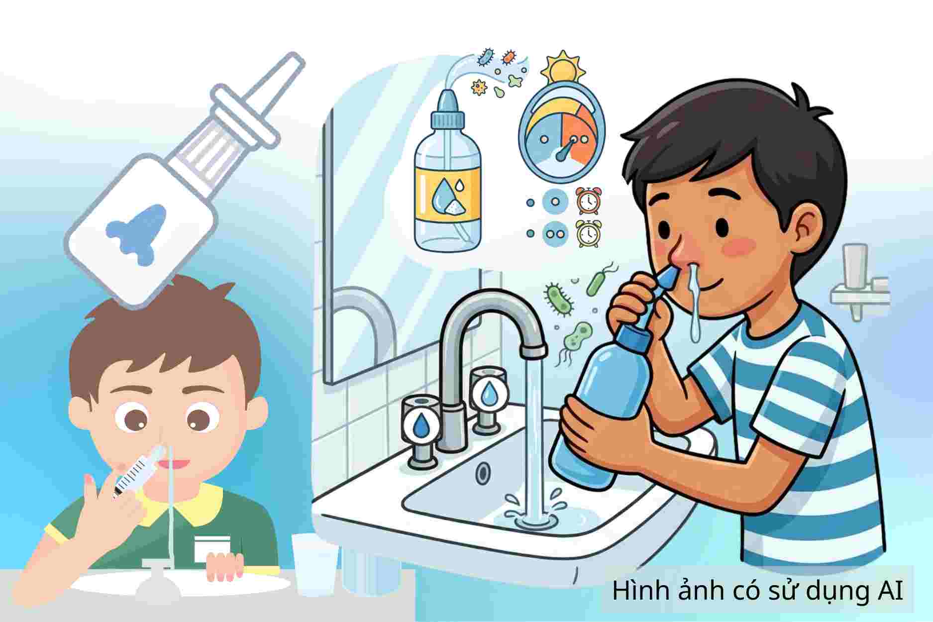 Cách rửa mũi xoang đúng, tránh kích ứng và nhiễm khuẩn