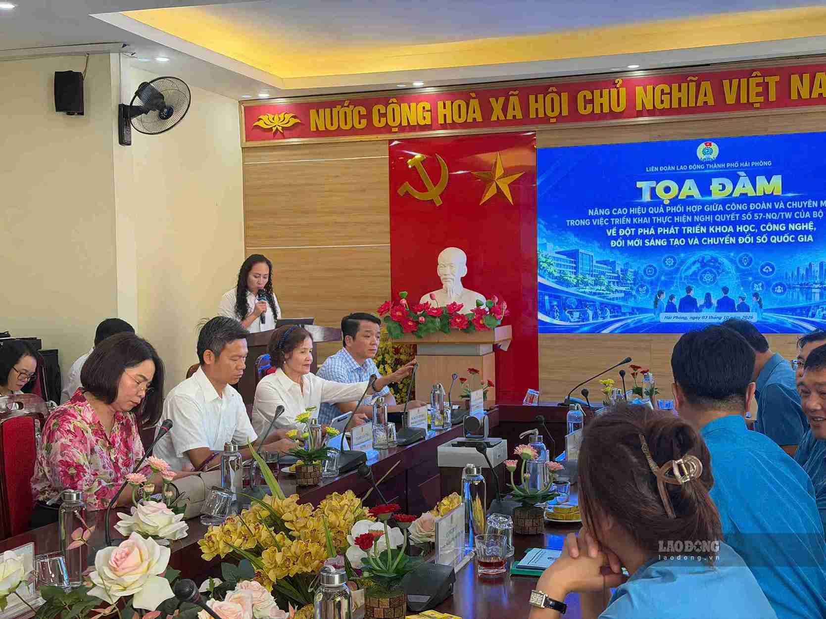 Công đoàn Hải Phòng bàn giải pháp phối hợp thực hiện Nghị quyết 57-NQ/TW