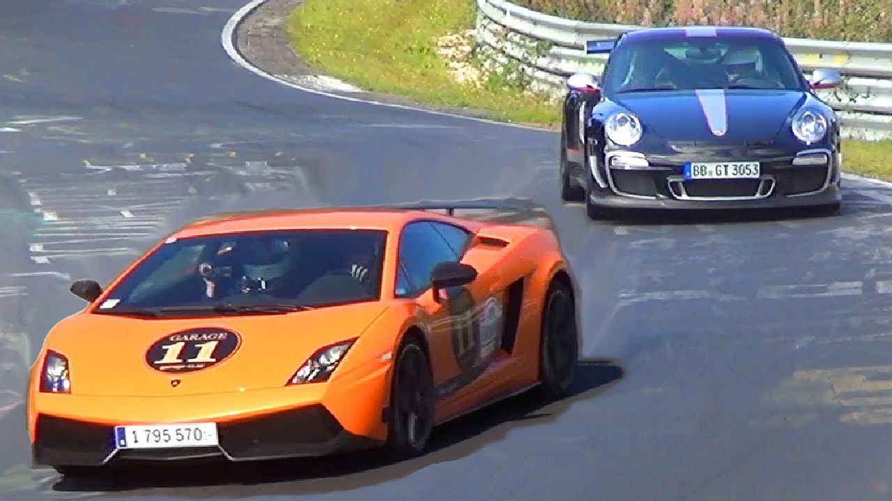 Gran Turismo Nürburgring acceleration battle: Orange Lamborghini beats ...
