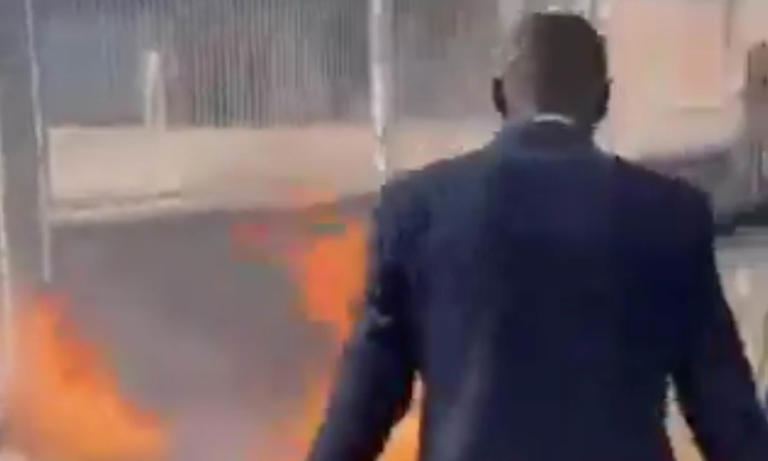 Mayor joins riots convulsing France - as firefighter is set alight