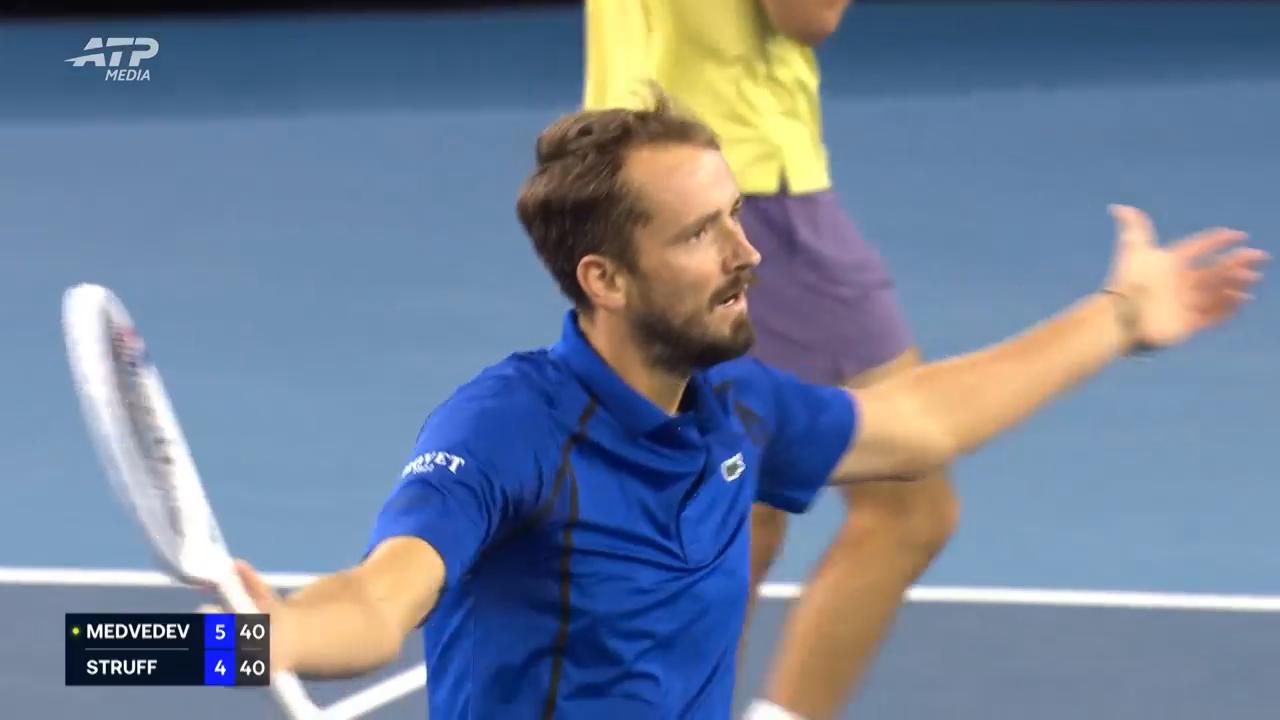 Medvedev into Beijing quarters after beating Struff