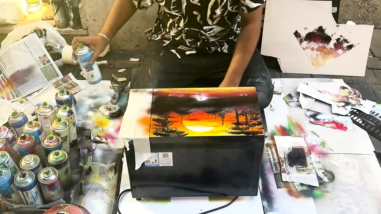 I asked a street artist to spray paint my microwave